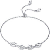 Bracelet Argent Ajustable — Empreinte de Patte de Chien