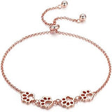Bracelet Argent Ajustable — Empreinte de Patte de Chien