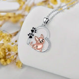 Collier Chien — Or Rose, Cœur Amical