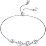 Bracelet Argent Ajustable — Empreinte de Patte de Chien
