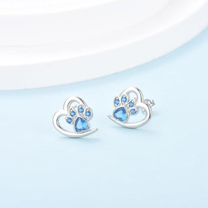 Boucles d'oreilles — Empreintes de Patte et Cœur pour Amoureux des Animaux