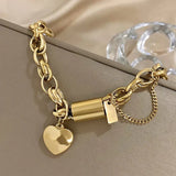 Bracelet Épais — Cœurs Dorés