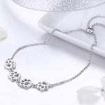 Bracelet Argent Ajustable — Empreinte de Patte de Chien
