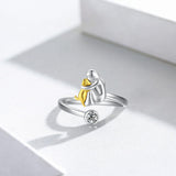 Bague Chien Ajustable — Argent
