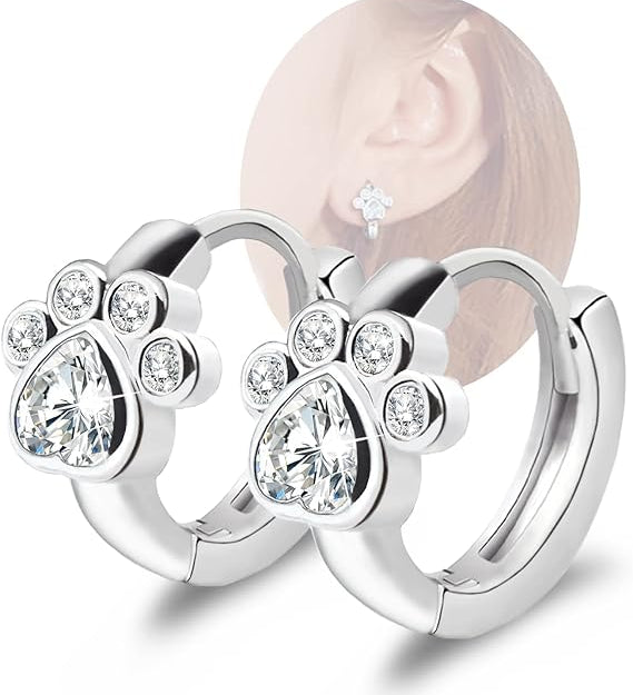Boucles d'oreilles Créoles — Empreinte de Patte Animal