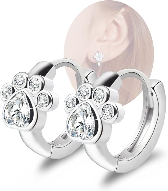 Boucles d'oreilles Créoles — Empreinte de Patte Animal