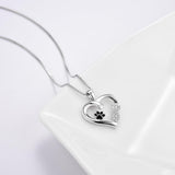 Collier — Empreinte de Patte et Cœur avec Pendentif Infini