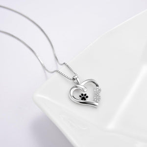Collier — Empreinte de Patte et Cœur avec Pendentif Infini