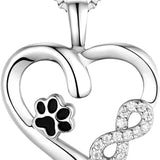 Collier — Empreinte de Patte et Cœur avec Pendentif Infini