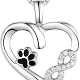 Collier — Empreinte de Patte et Cœur avec Pendentif Infini
