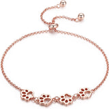 Bracelet Argent Ajustable — Empreinte de Patte de Chien