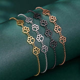 Bracelet Argent Ajustable — Empreinte de Patte de Chien