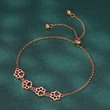 Bracelet Argent Ajustable — Empreinte de Patte de Chien