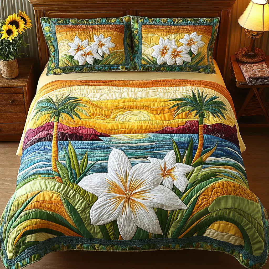 Parure de lit matelassée 3 pièces — Esprit Aloha