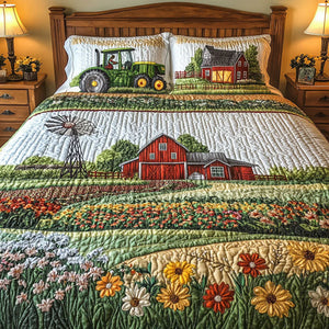 Parure de lit matelassée 3 pièces — Ferme Joyeuse