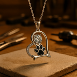 Collier Mémorial — Empreinte de Patte Sentie avec Zirconia