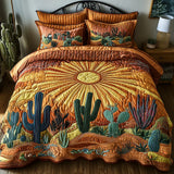 Parure de lit matelassée 3 pièces — Aurore sur les Cactus