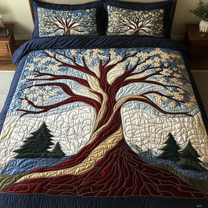 Parure de lit matelassée 3 pièces — Harmonie de la Forêt