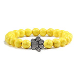 Bracelet — Pierre Naturelle avec Empreinte de Patte