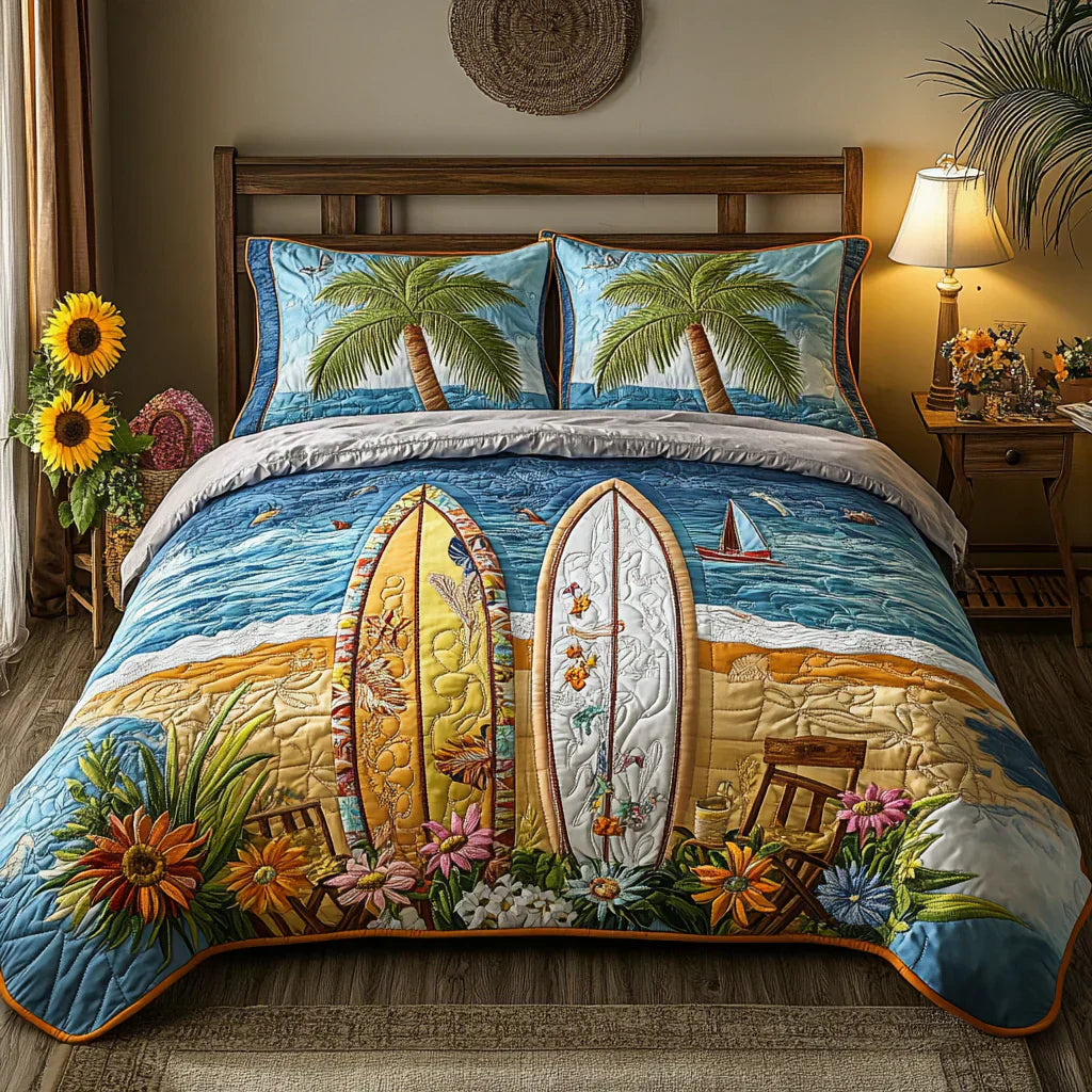 Parure de lit matelassée 3 pièces — Brise de l'Île
