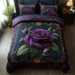 Parure de lit matelassée 3 pièces — Rose Violette