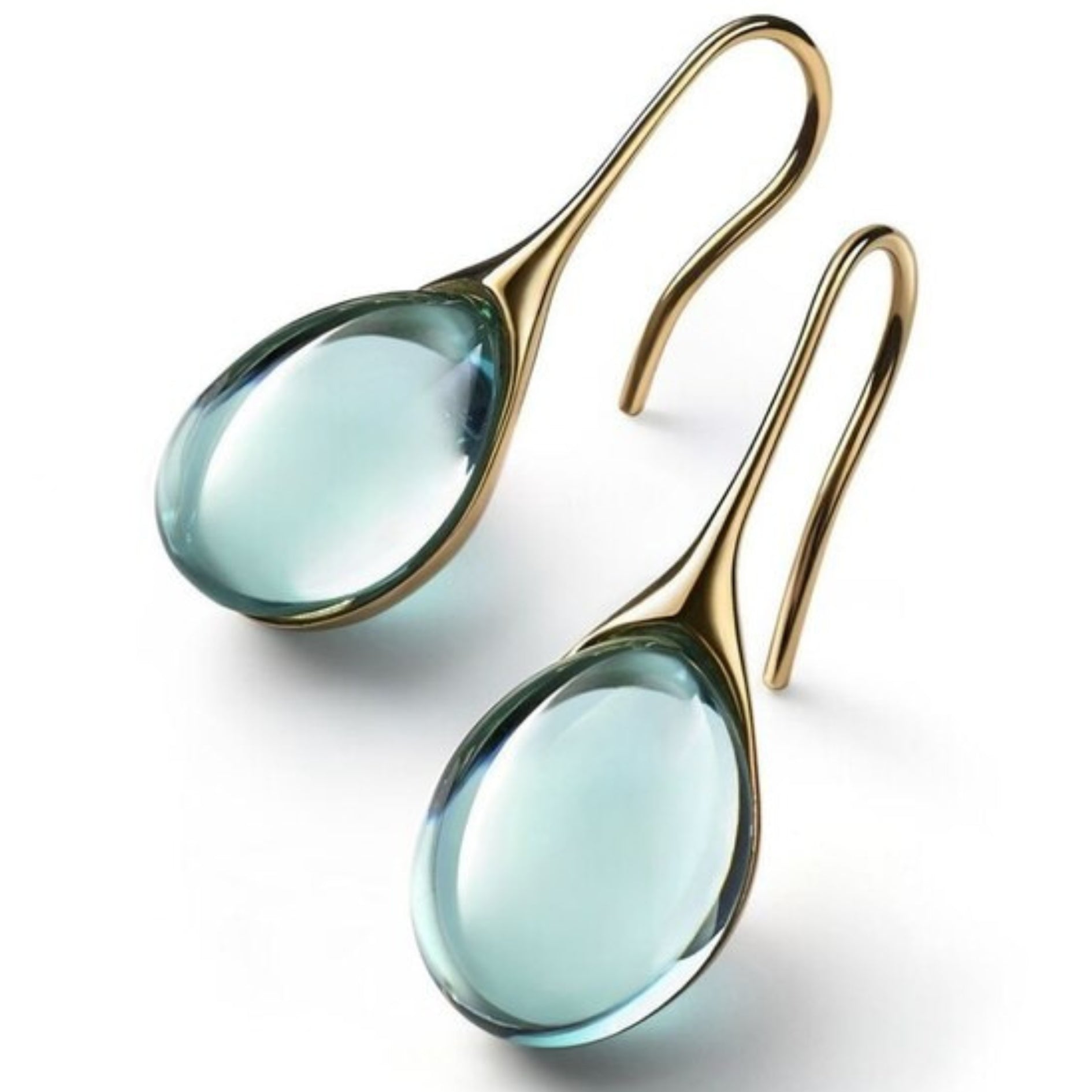 Boucles d'oreilles — Goutte de Cristal Or et Argent