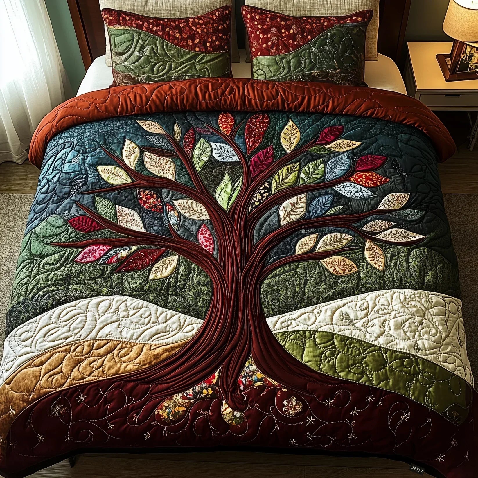 Parure de lit matelassée 3 pièces — Étreinte de la Nature