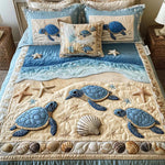 Parure de lit matelassée 3 pièces — Vagues de l'Océan