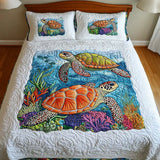 Parure de lit matelassée 3 pièces — Tortues Marines