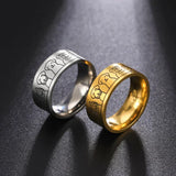 Bague Large — Acier Inoxydable Motifs Chien Gravés