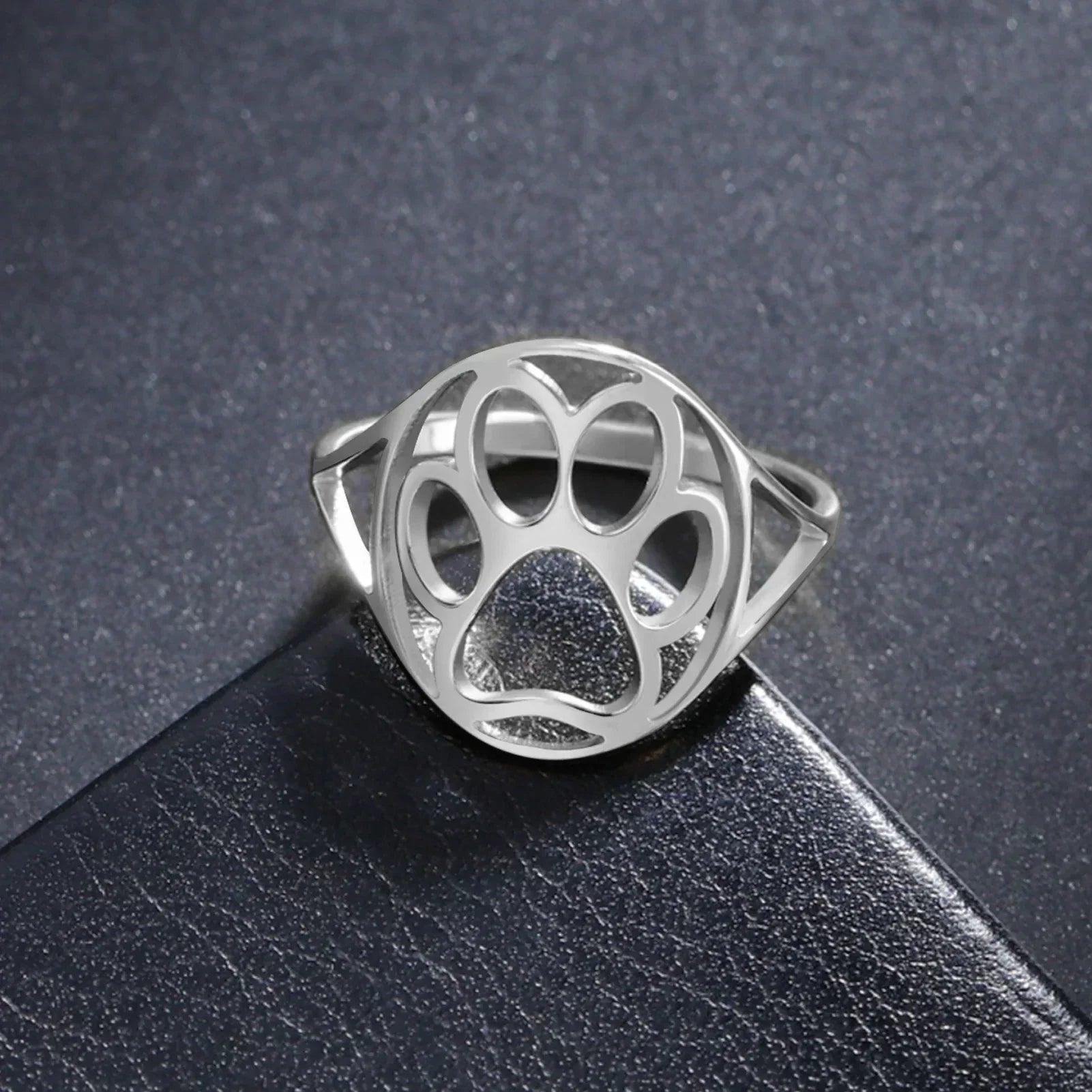 Bague Délicate — Patte Animale, Acier Inoxydable, Ouverte