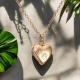 Pendentif Mémorial — Empreinte de Patte et Cœur