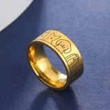 Bague Large — Acier Inoxydable Motifs Chien Gravés