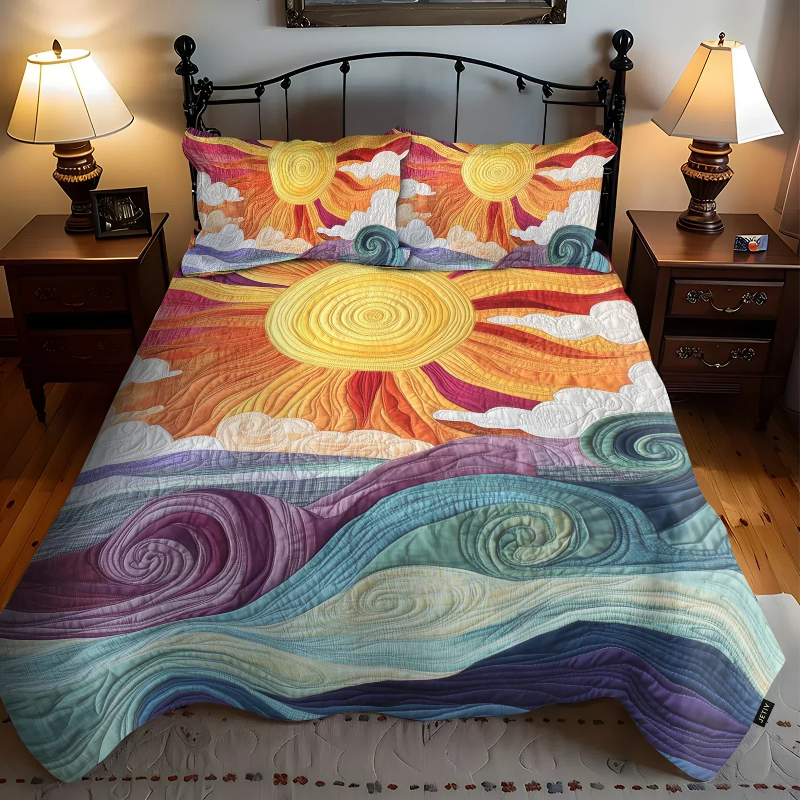 Parure de lit matelassée 3 pièces — Charme Solaire