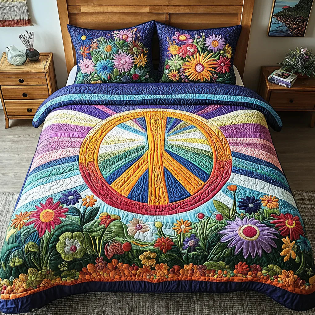 Parure de lit matelassée 3 pièces — Rêves Tie-Dye