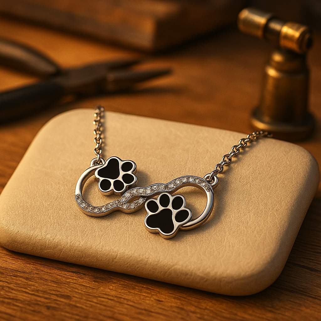 Chaîne — Collier Patte de Chien Infinite Love avec Zirconia