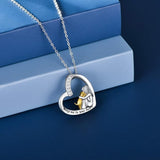 Collier Porte-Bonheur — Cœur et Chien en Argent avec Zirconia