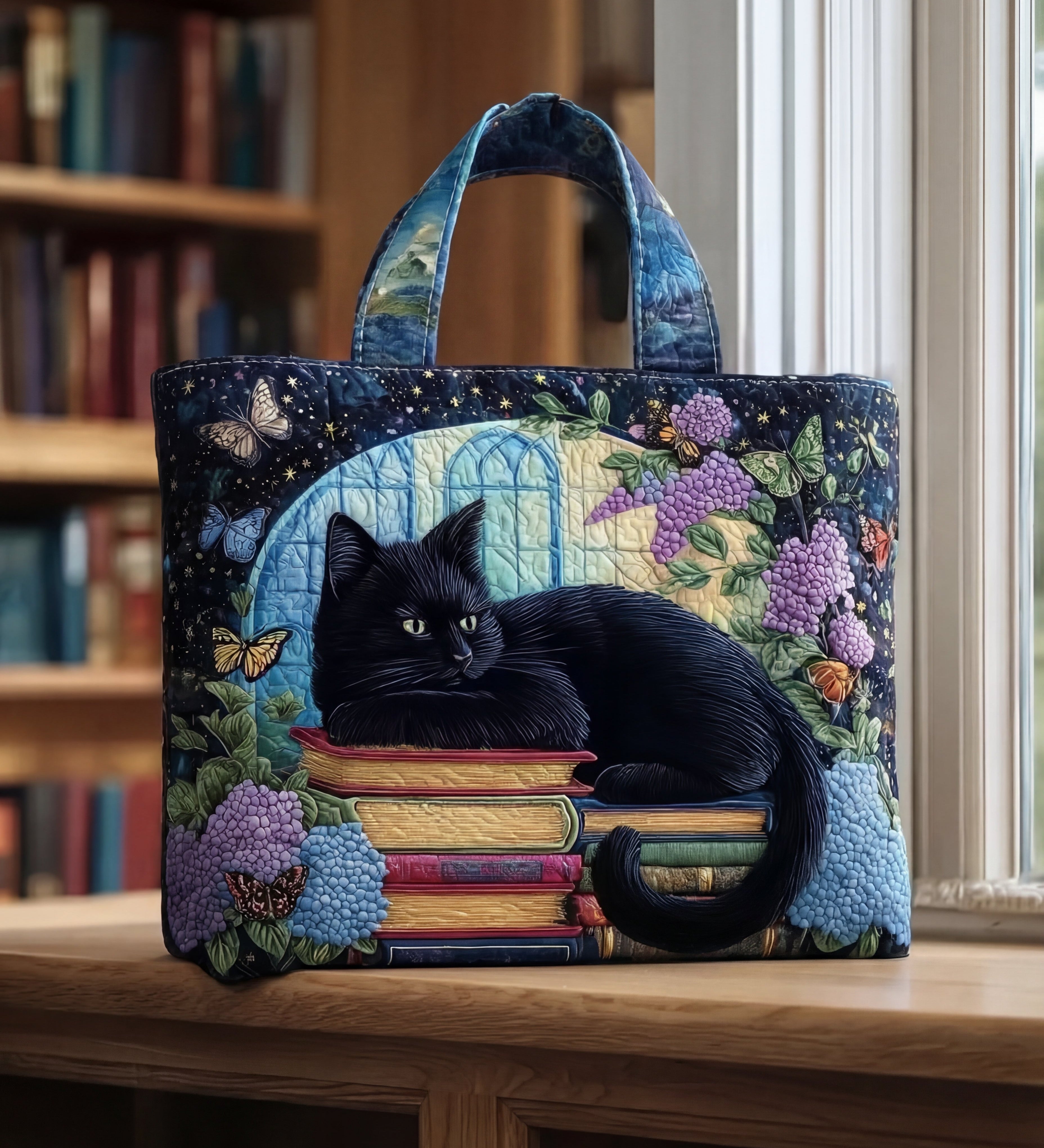 Sac en Toile — Chat Noir sur les Livres