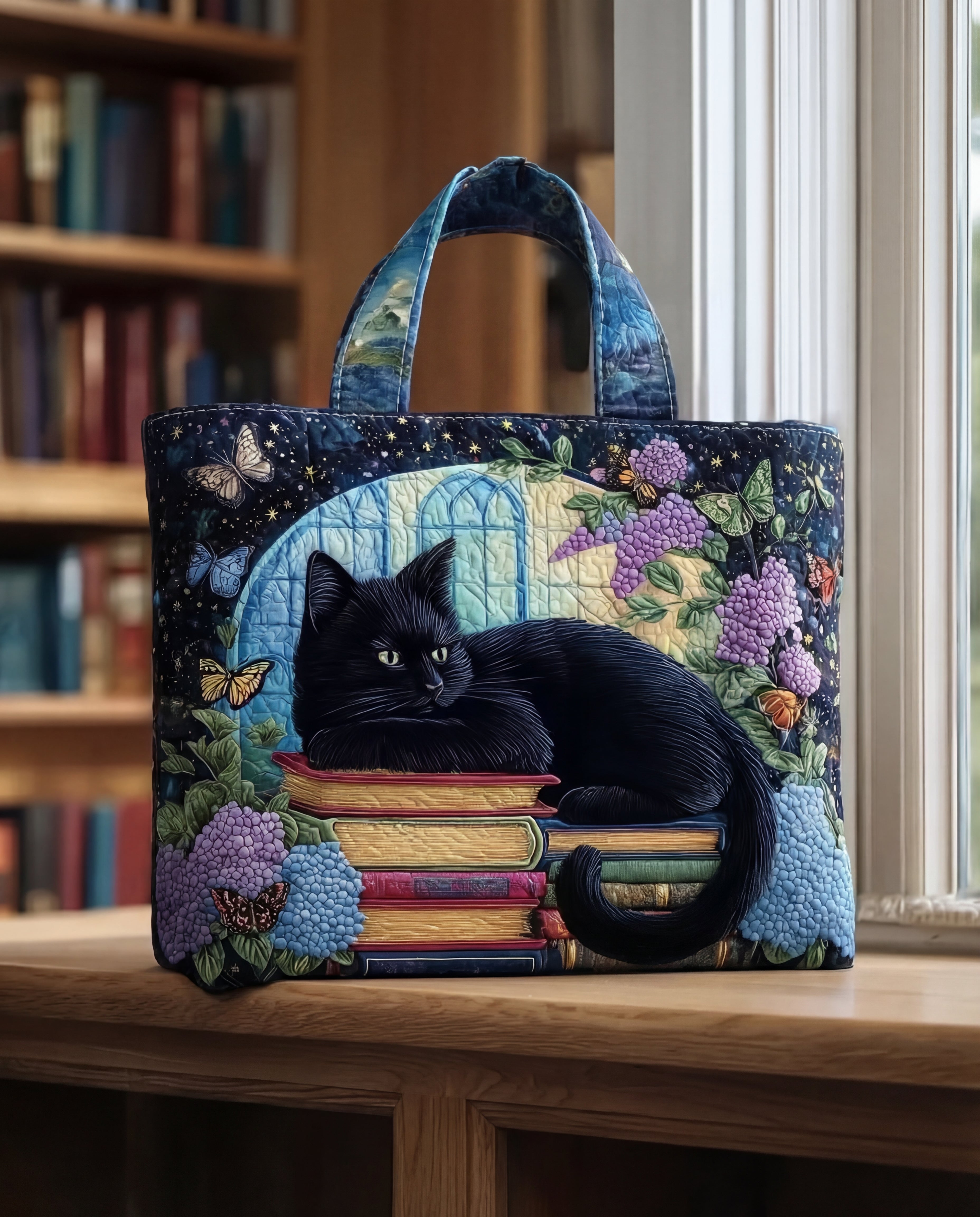 Sac en Toile — Chat Noir sur les Livres