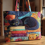 Sac en Toile — Chat Noir, Livres & Tasses