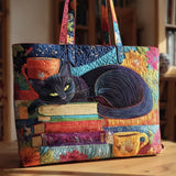 Sac en Toile — Chat Noir, Livres & Tasses