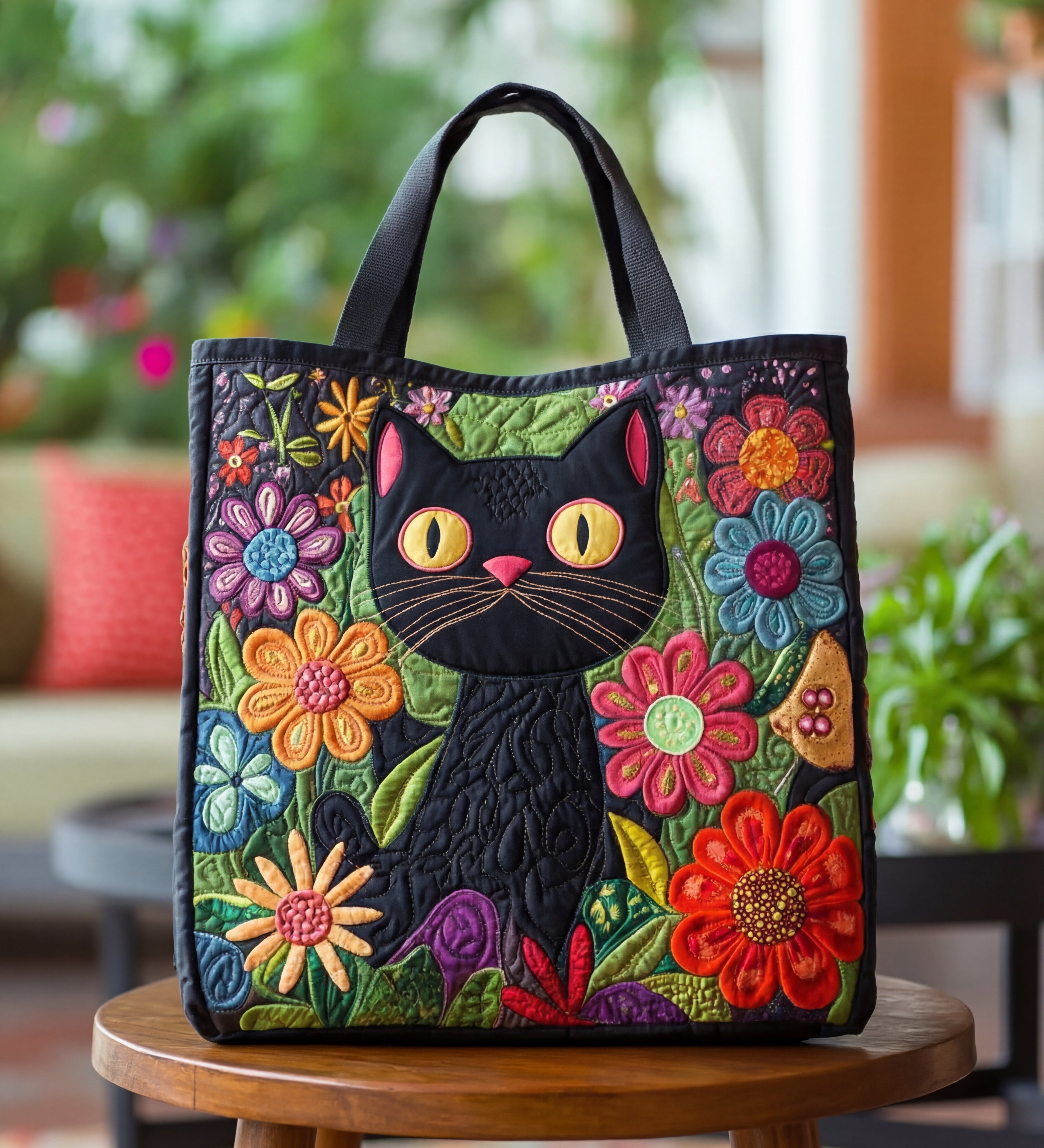 Sac Matelassé — Chat Noir Enchanteur