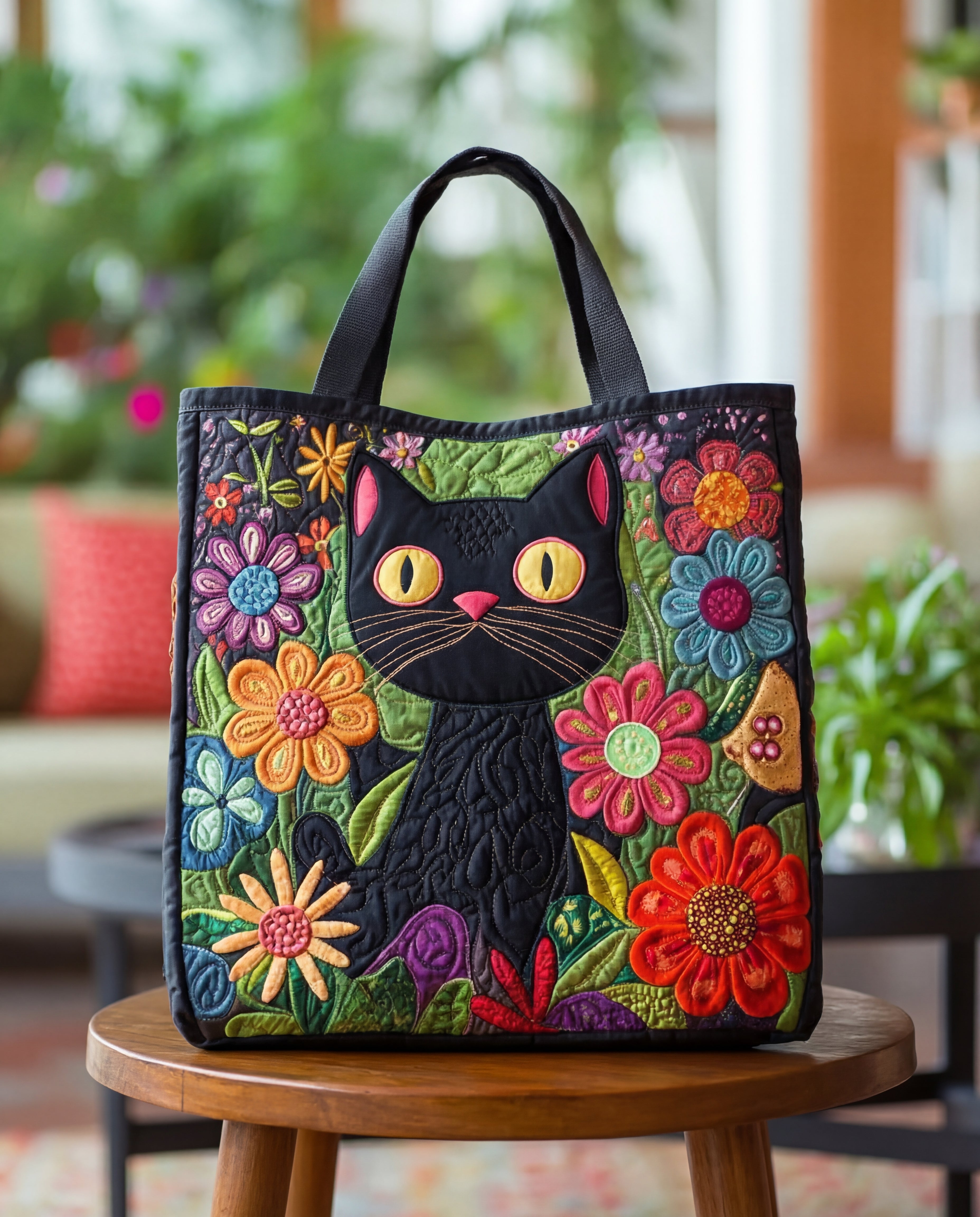 Sac Matelassé — Chat Noir Enchanteur