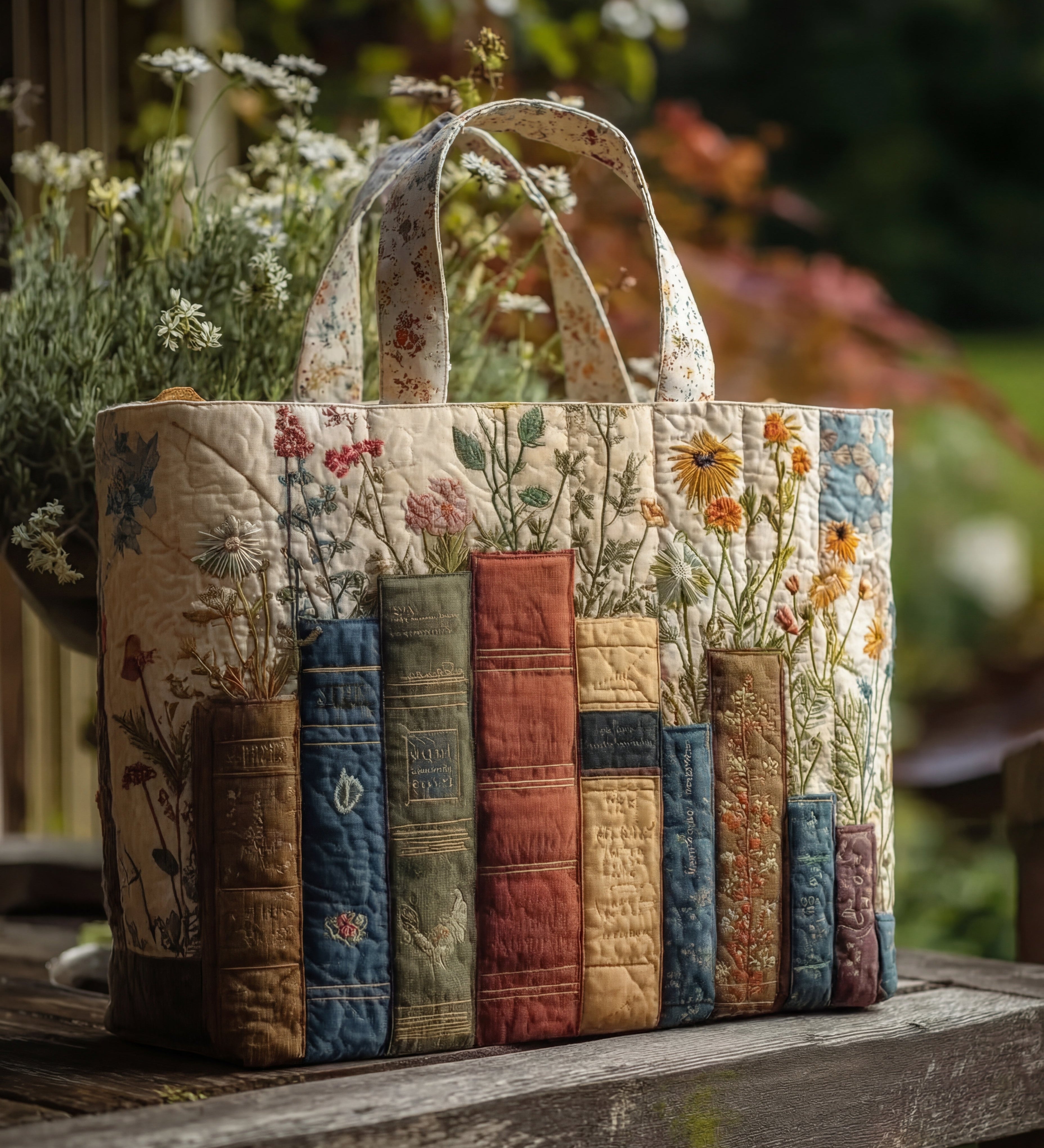 Sac Matelassé — Livres & Fleurs