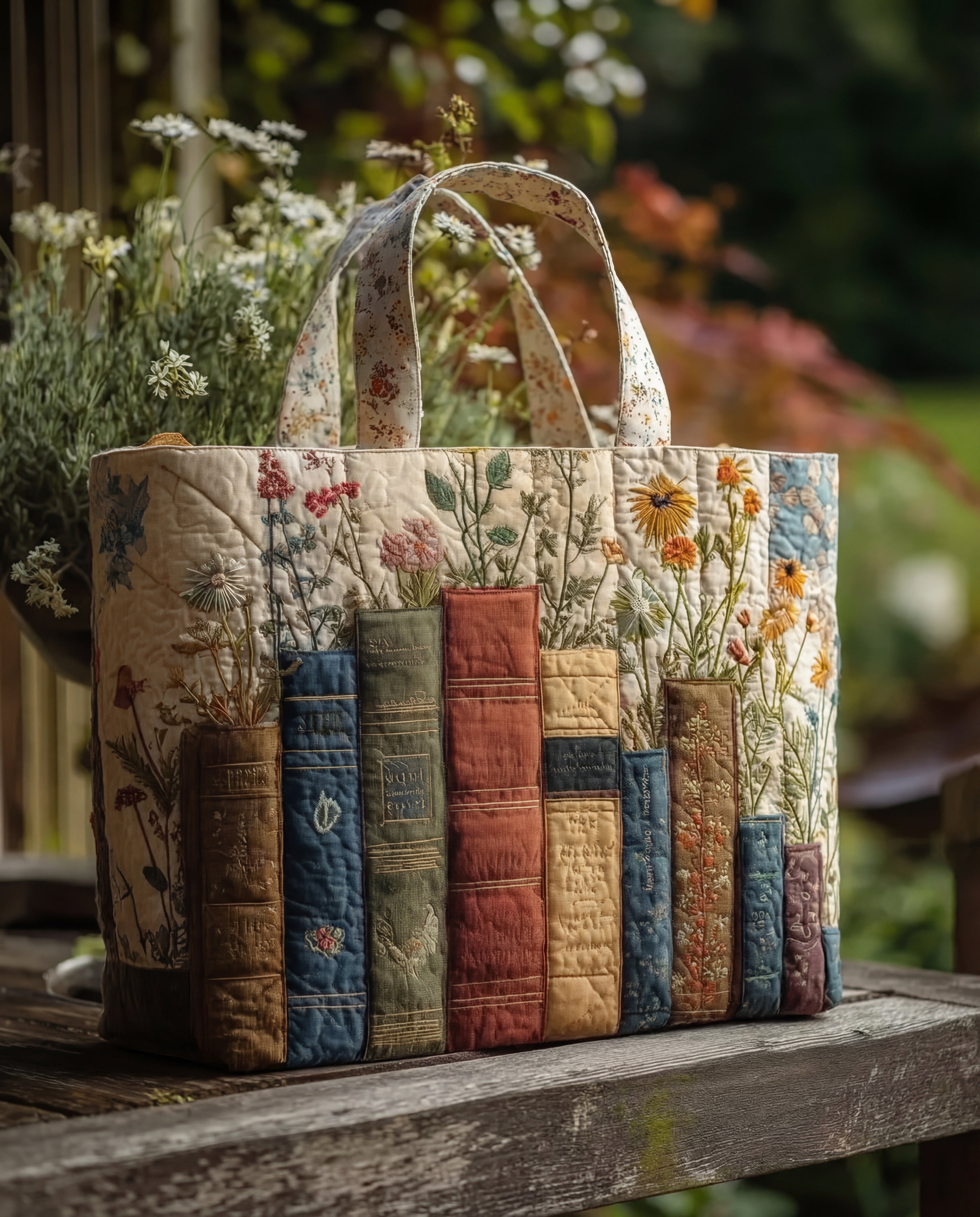Sac Matelassé — Livres & Fleurs