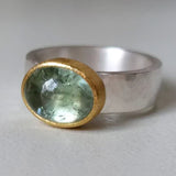 Bague — Pierre Verte Ronde, Vintage
