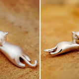 Collier — Chat Espiègle en Argent
