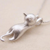 Collier — Chat Espiègle en Argent
