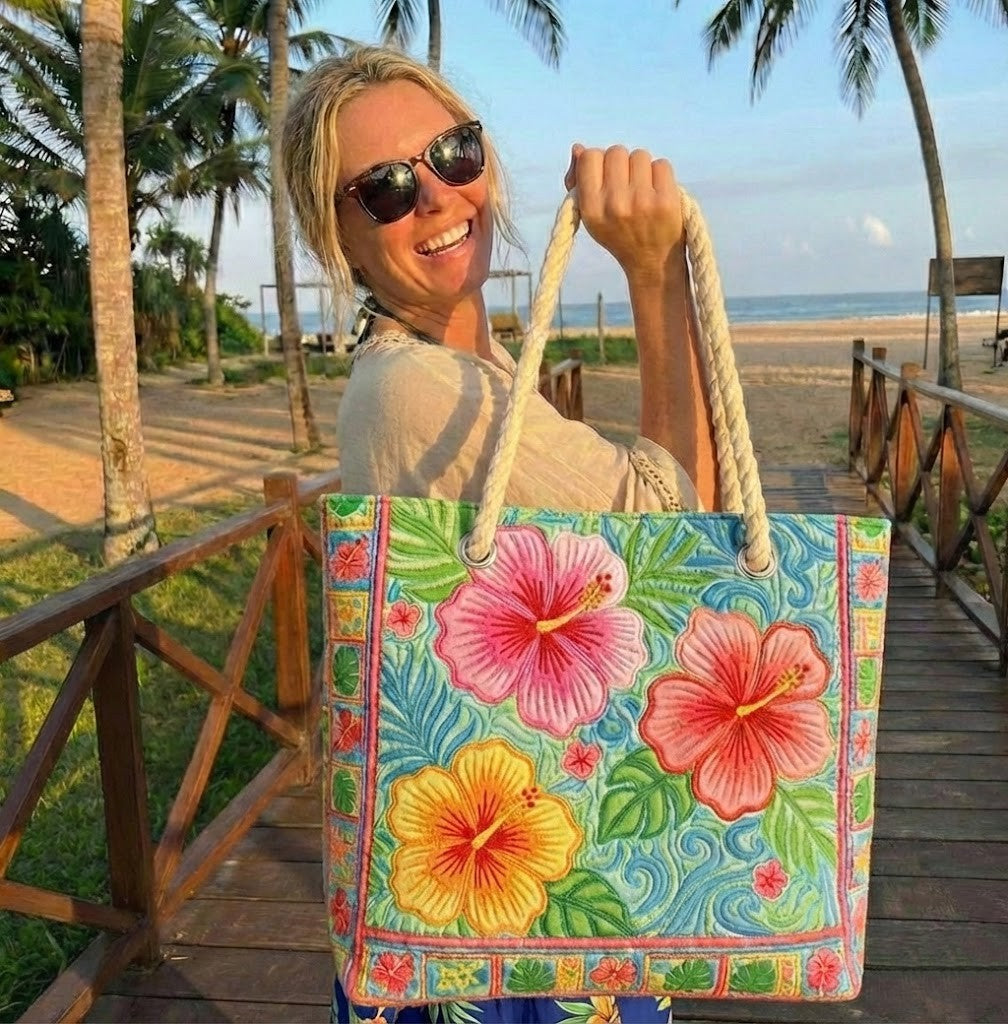 Sac de plage — Fleur Tropicale